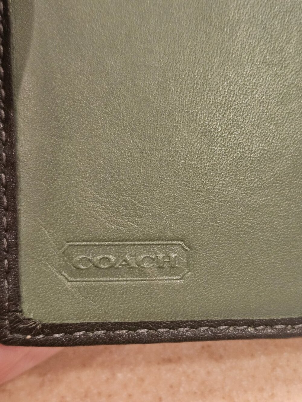 RARE VINTAGE LIMITED EDITION COACH GREEN SOHO LEATHER WALLET BILLFOLD ZIP COIN - Picture 5 of 14